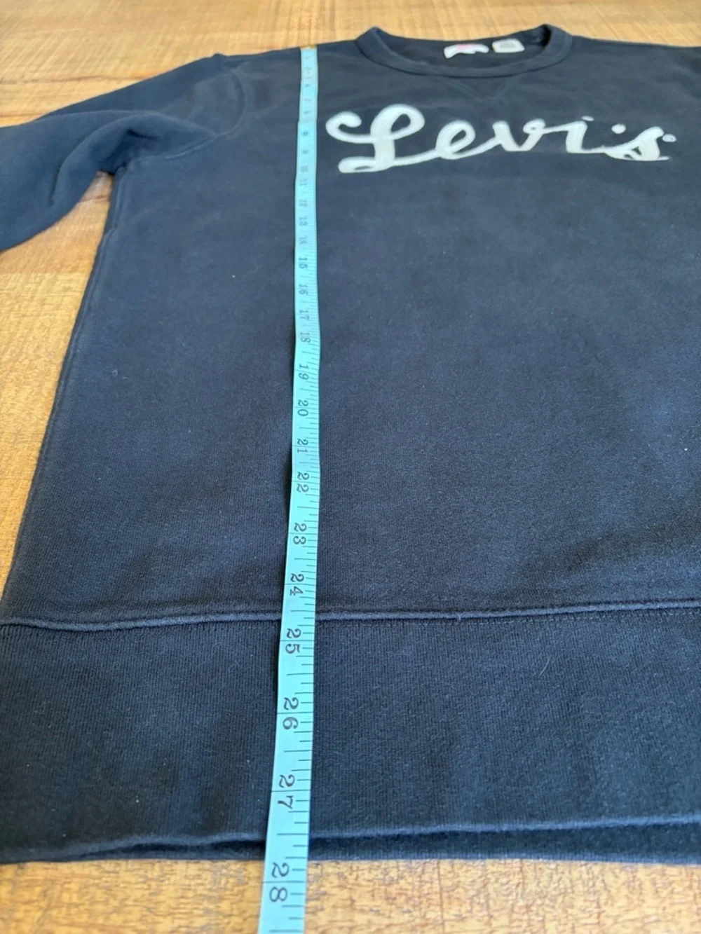 Levi's Men's Black Crewneck with White Script Logo